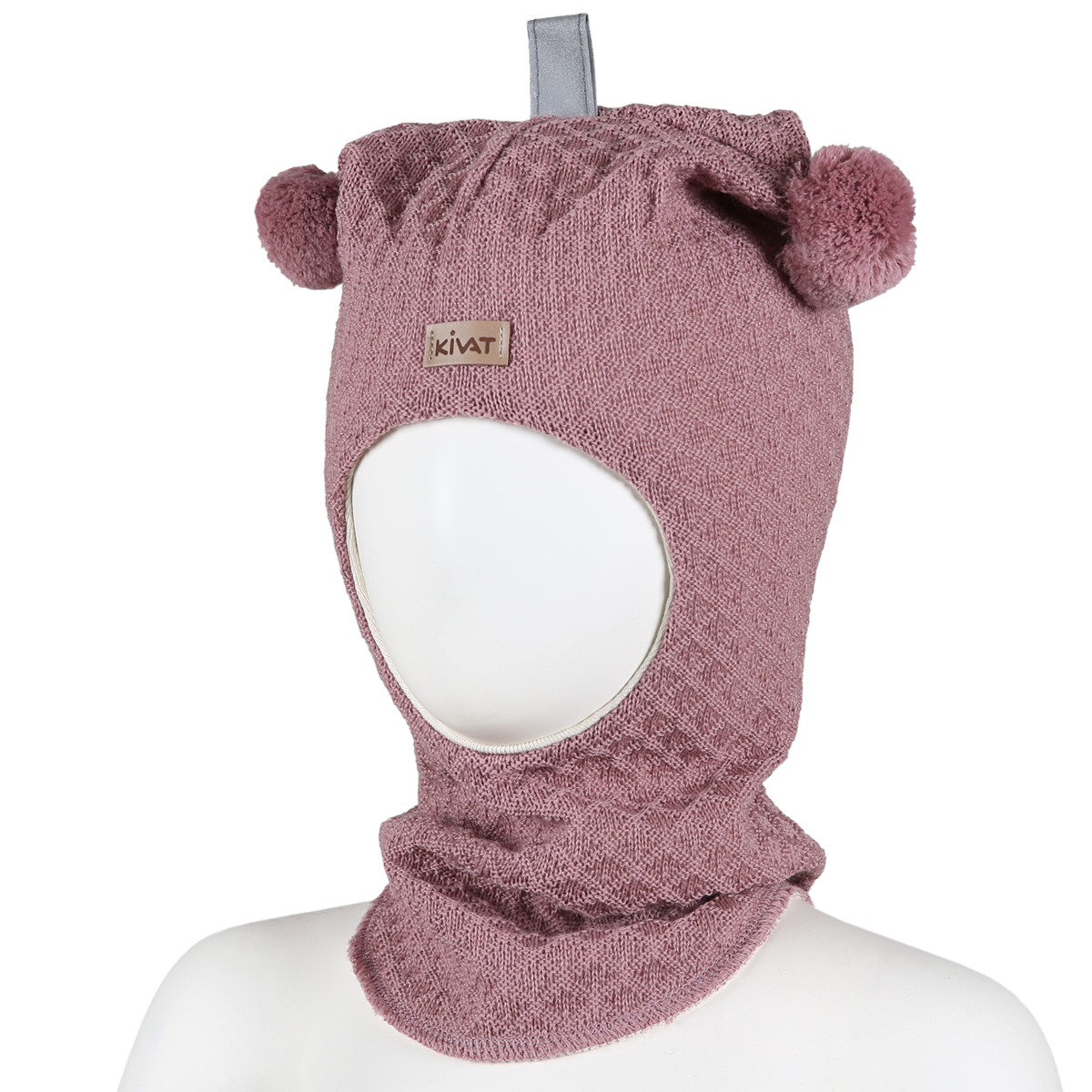 Vohveli kypärämyssy, tupsut, roosa