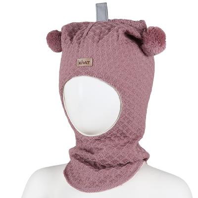 Vohveli kypärämyssy, tupsut, roosa