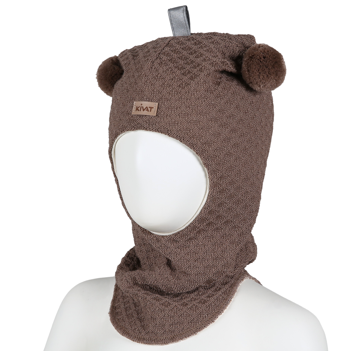 Vohveli kypärämyssy, tupsut, mokka