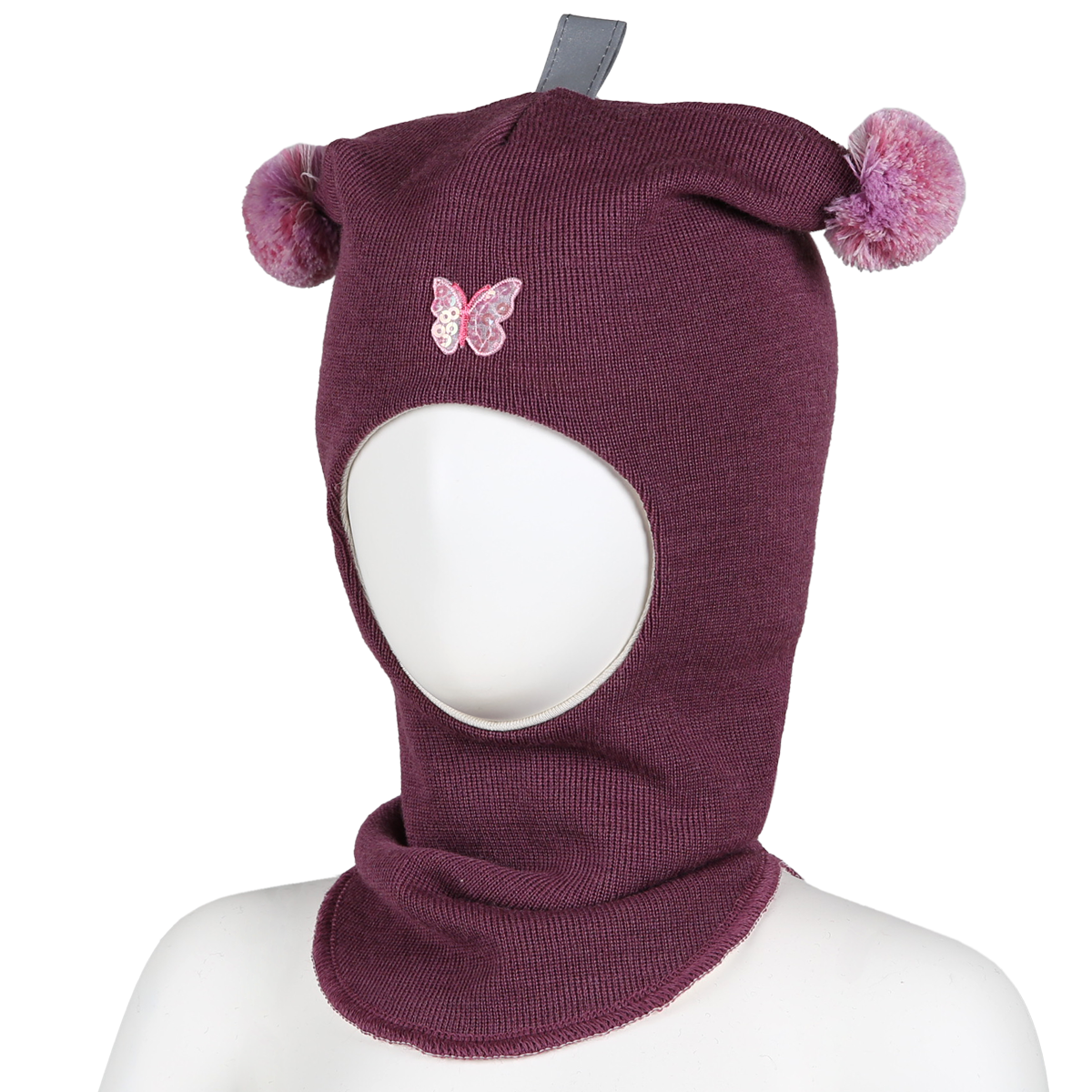 Perhonen kypärämyssy tumma lila