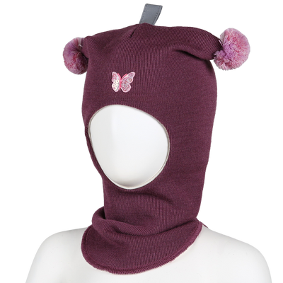 Perhonen kypärämyssy tumma lila