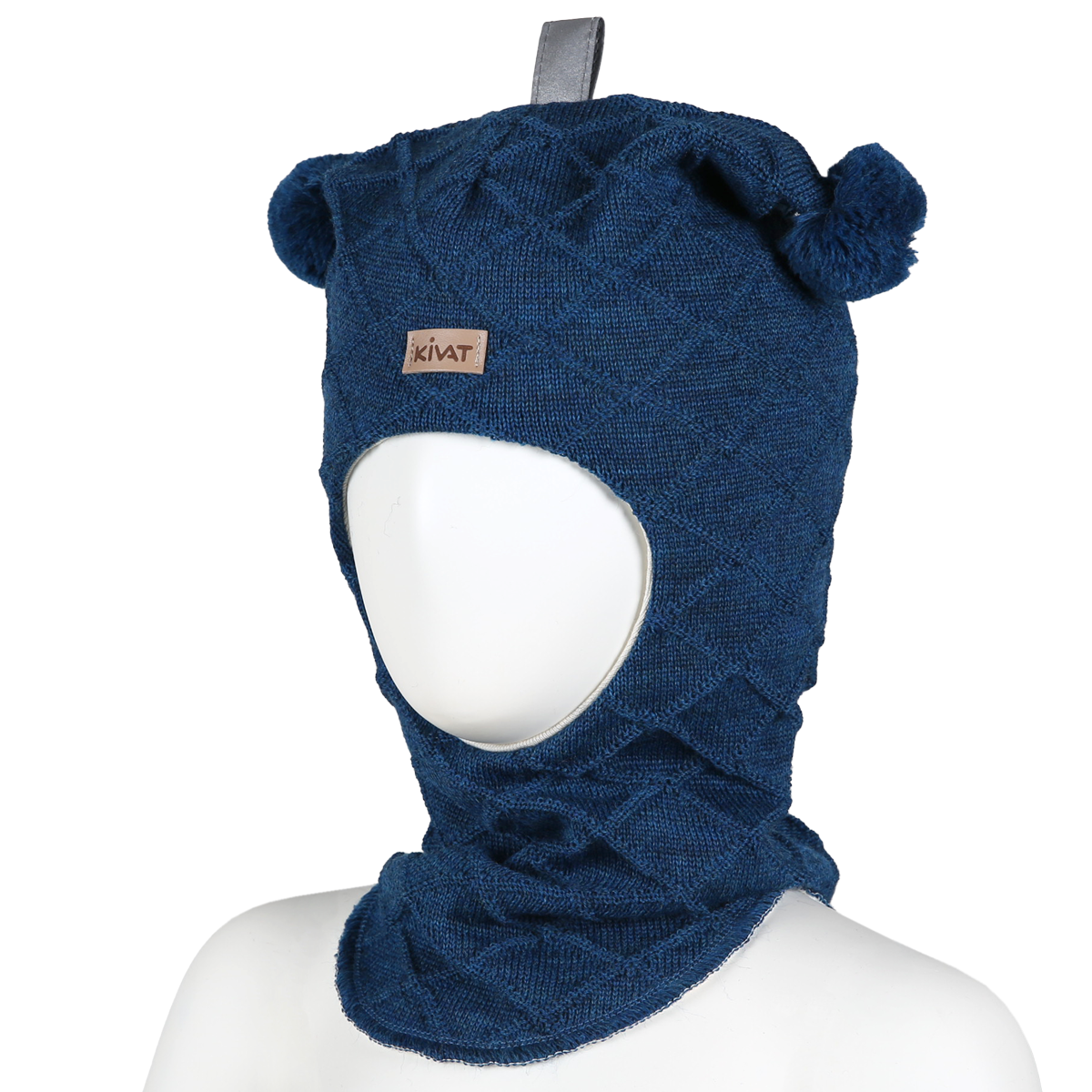 Kaapeli villakypärämyssy, tupsut, sininen