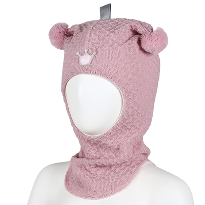 Kruunu kypärämyssy puuteriroosa