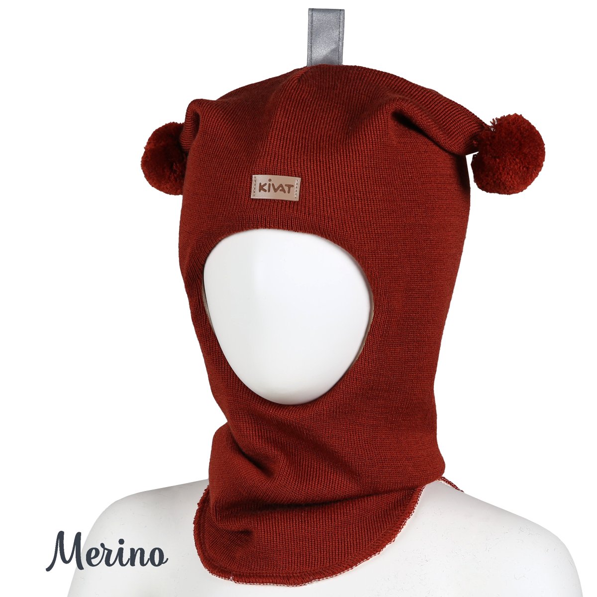 Merino bobble balaclava