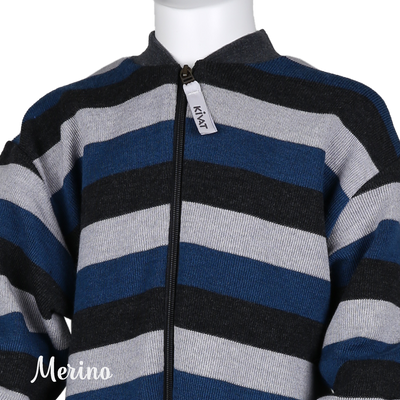 Striped Merino wool overall