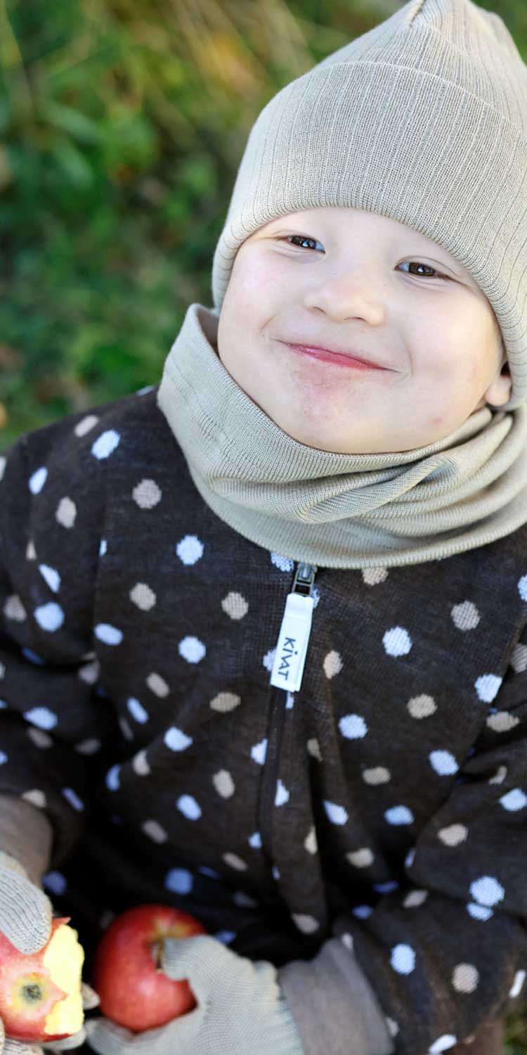 KIVAT villahaalari Polka dot tummanruskea