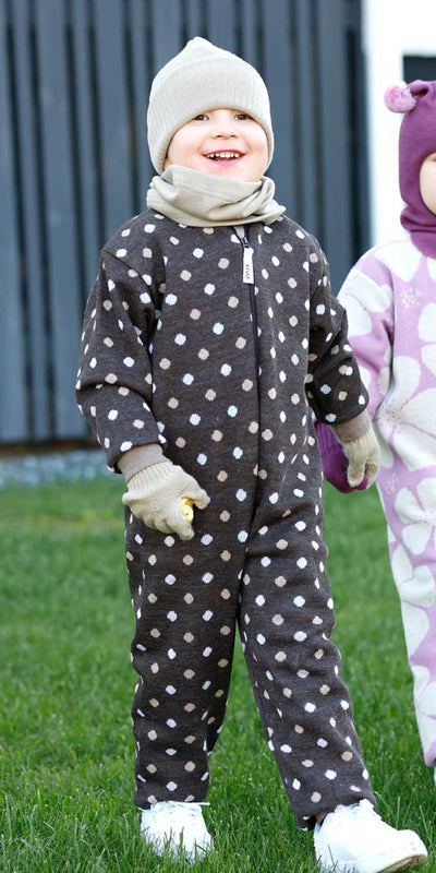 KIVAT villahaalari Polka dot tummanruskea