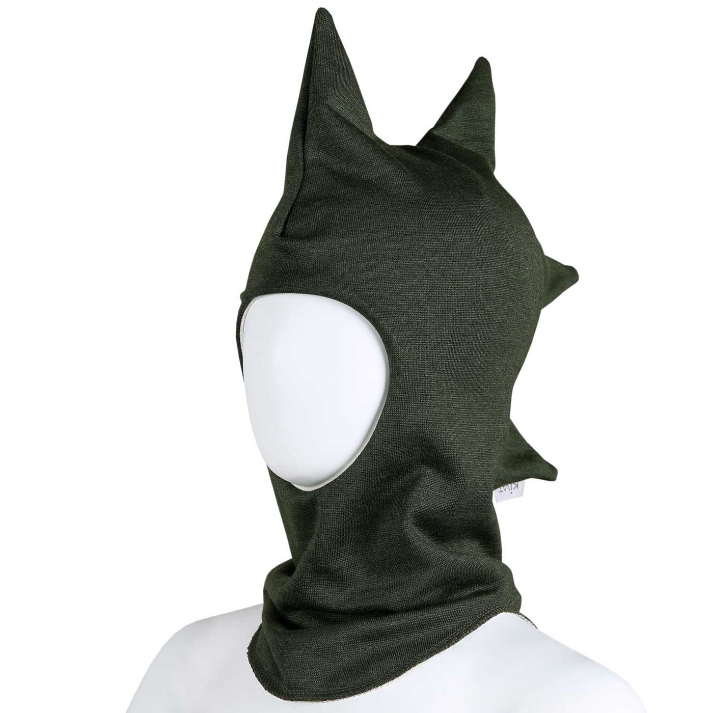 Silkkivillainen Dino-kypärämyssy tummanvihreä