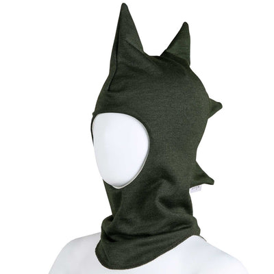 Silkkivillainen Dino-kypärämyssy tummanvihreä