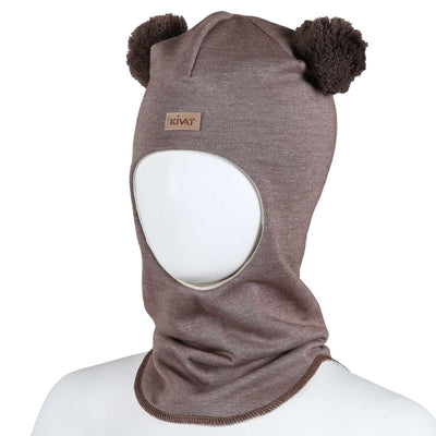 KIVAT silkkivilla tupsukypämyssy meleerattu ruskea