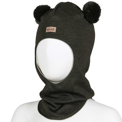 KIVAT silkkivilla tupsukypämyssy tummanvihreä