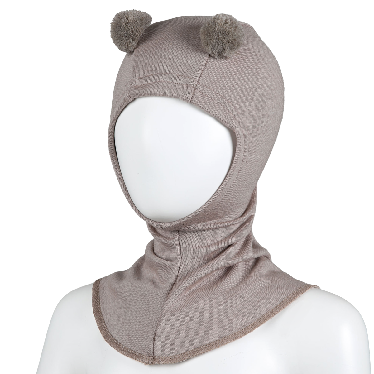 Silkkivilla aluskypärämyssy tupsut beige