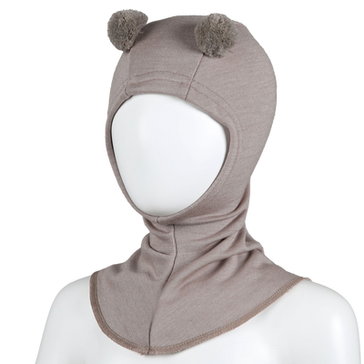 Silkkivilla aluskypärämyssy tupsut beige