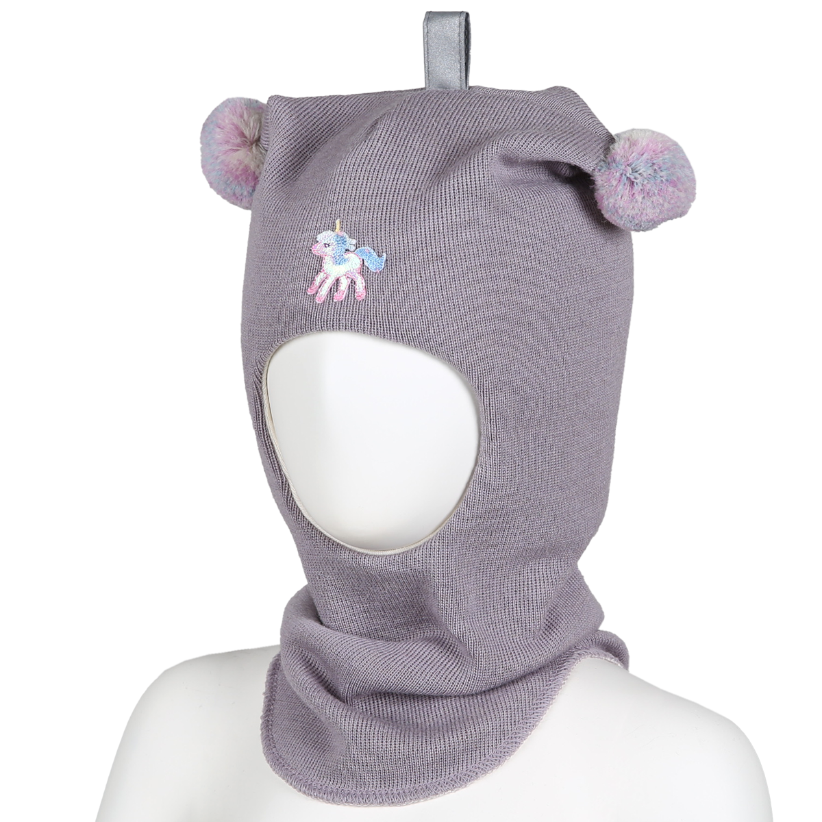 Yksisarvinen kypärämyssy utu lila