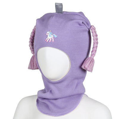 Yksisarvinen kypärämyssy letit laventeli