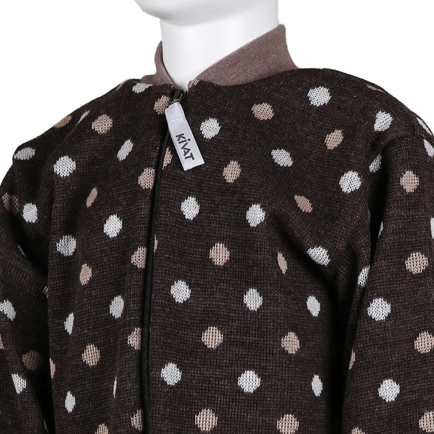 KIVAT villahaalari Polka dot tummanruskea lähikuva