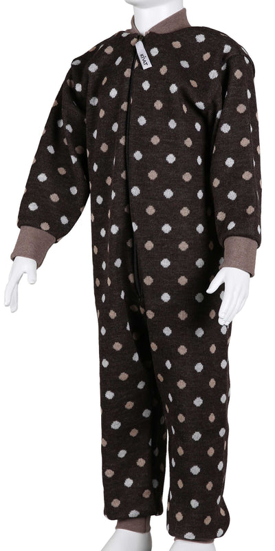 KIVAT villahaalari Polka dot tummanruskea