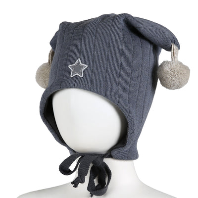 Siniharmaa villapipo, heijastava Tähti