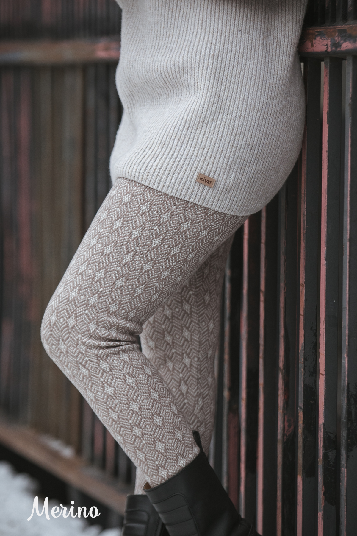 Leggings in merino wool